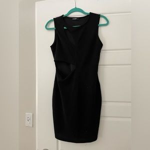 Black Shimmery Mini Dress with Cutouts